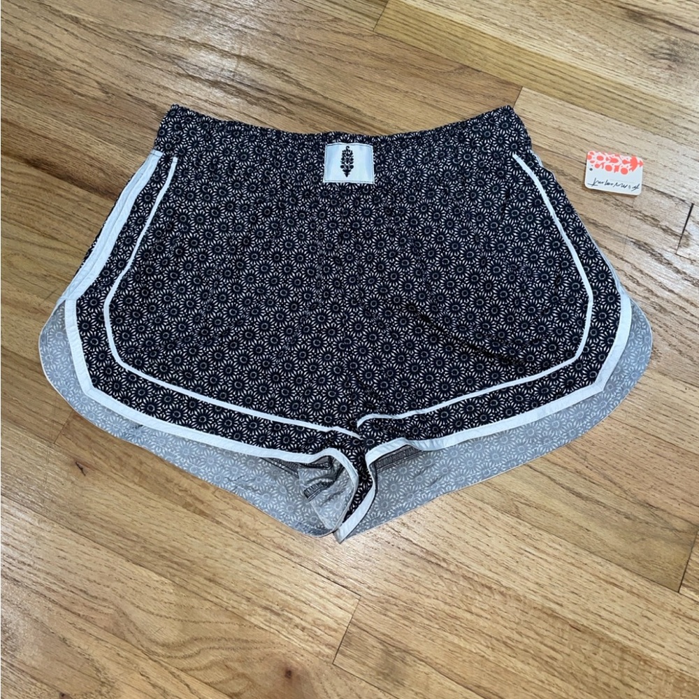 Free People Movement Varsity Blues Printed Shorts NWT